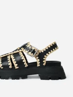 Loeffler Randall Women's Talia Platform Fisherman Sandal -Loeffler Randall TALIA RLxBLACKLEATHERWNATURALSTRAWxAlt4 96166737