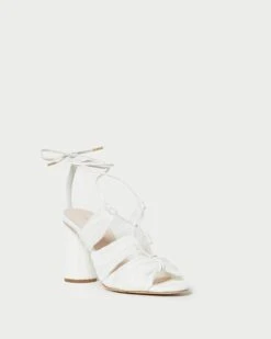 Loeffler Randall Teresa Pearl Pleated Lace-Up Sandal