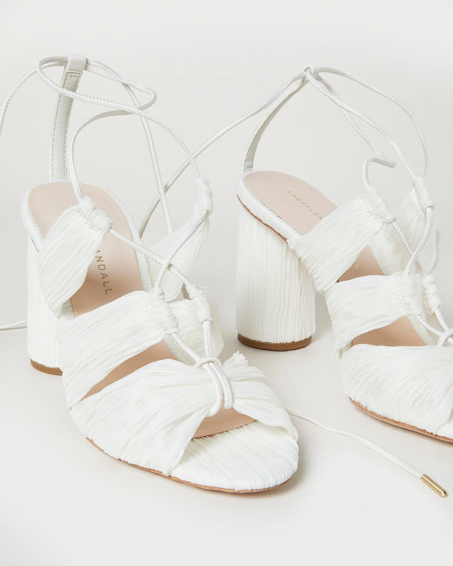 Loeffler Randall Teresa Pearl Pleated Lace-Up Sandal 5 Loeffler Randall Teresa Pearl Pleated Lace-Up Sandal - Image 3