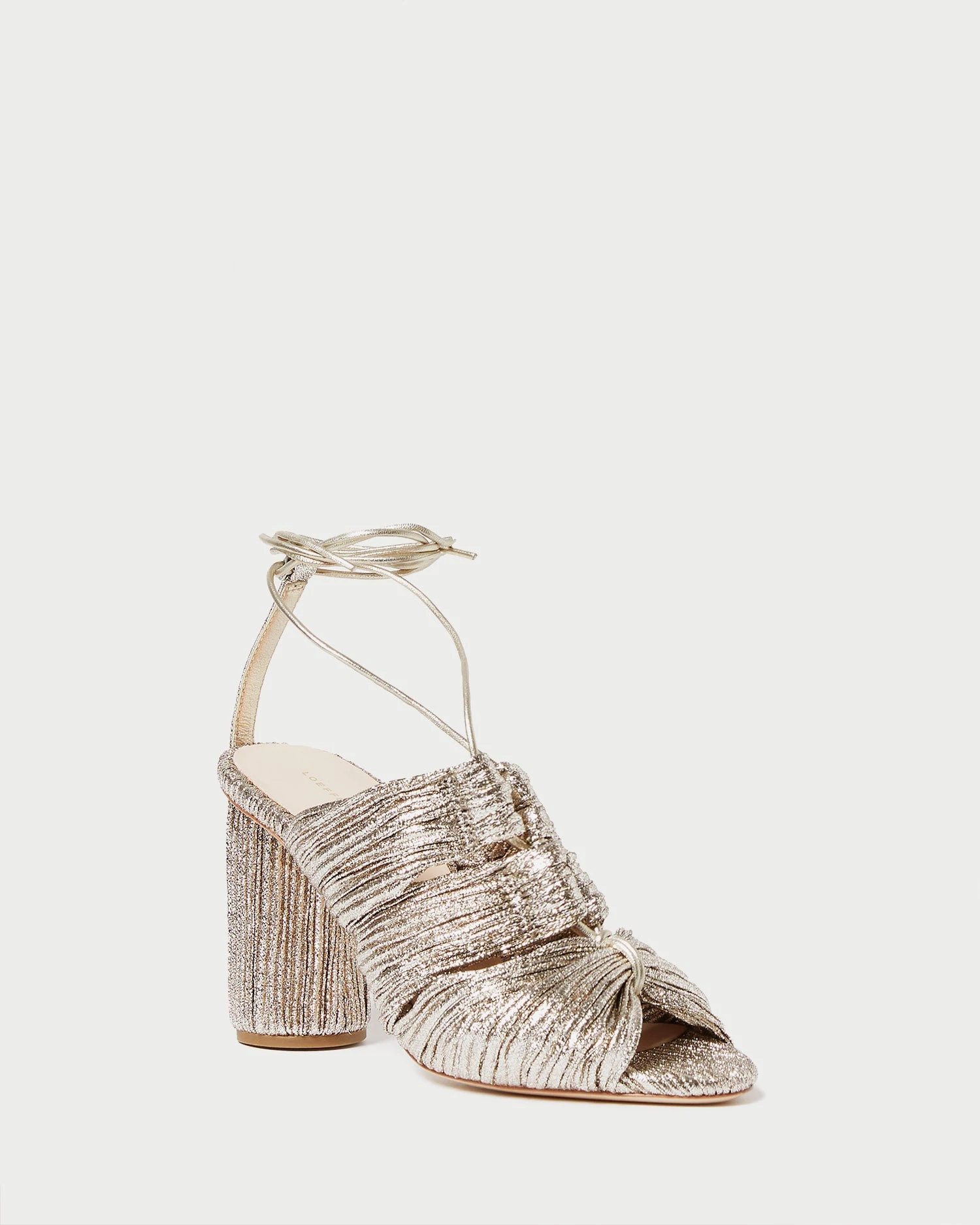 Loeffler Randall Teresa Champagne Pleated Lace-Up Sandal 3 Loeffler Randall Teresa Champagne Pleated Lace-Up Sandal