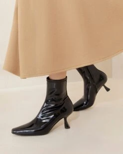 Loeffler Randall Thandy Black Leather Curved Bootie 11 Loeffler Randall Thandy Black Leather Curved Bootie -Loeffler Randall THANDY STPA BLACK 086copy