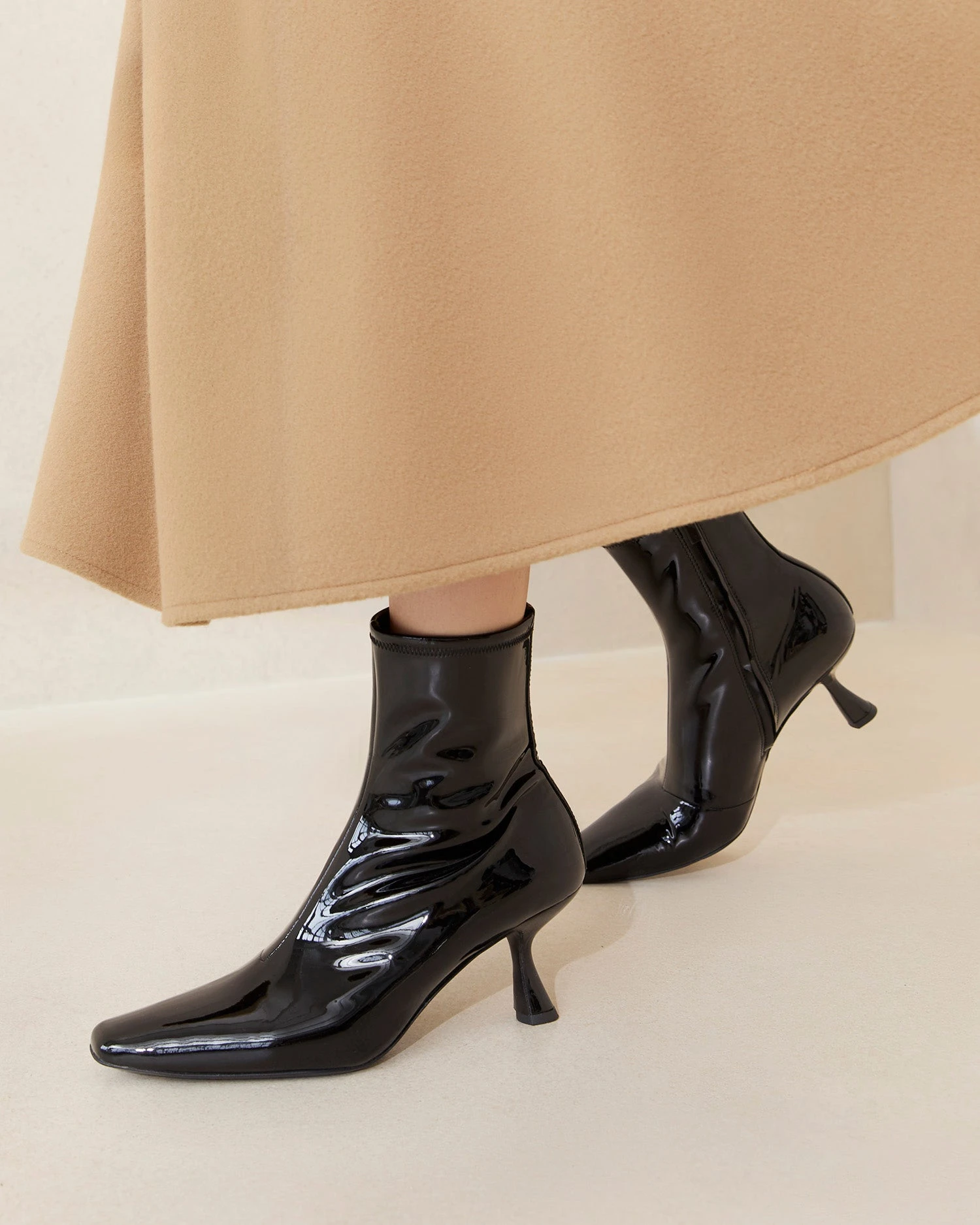 Loeffler Randall Thandy Black Leather Curved Bootie 7 Loeffler Randall Thandy Black Leather Curved Bootie - Image 5