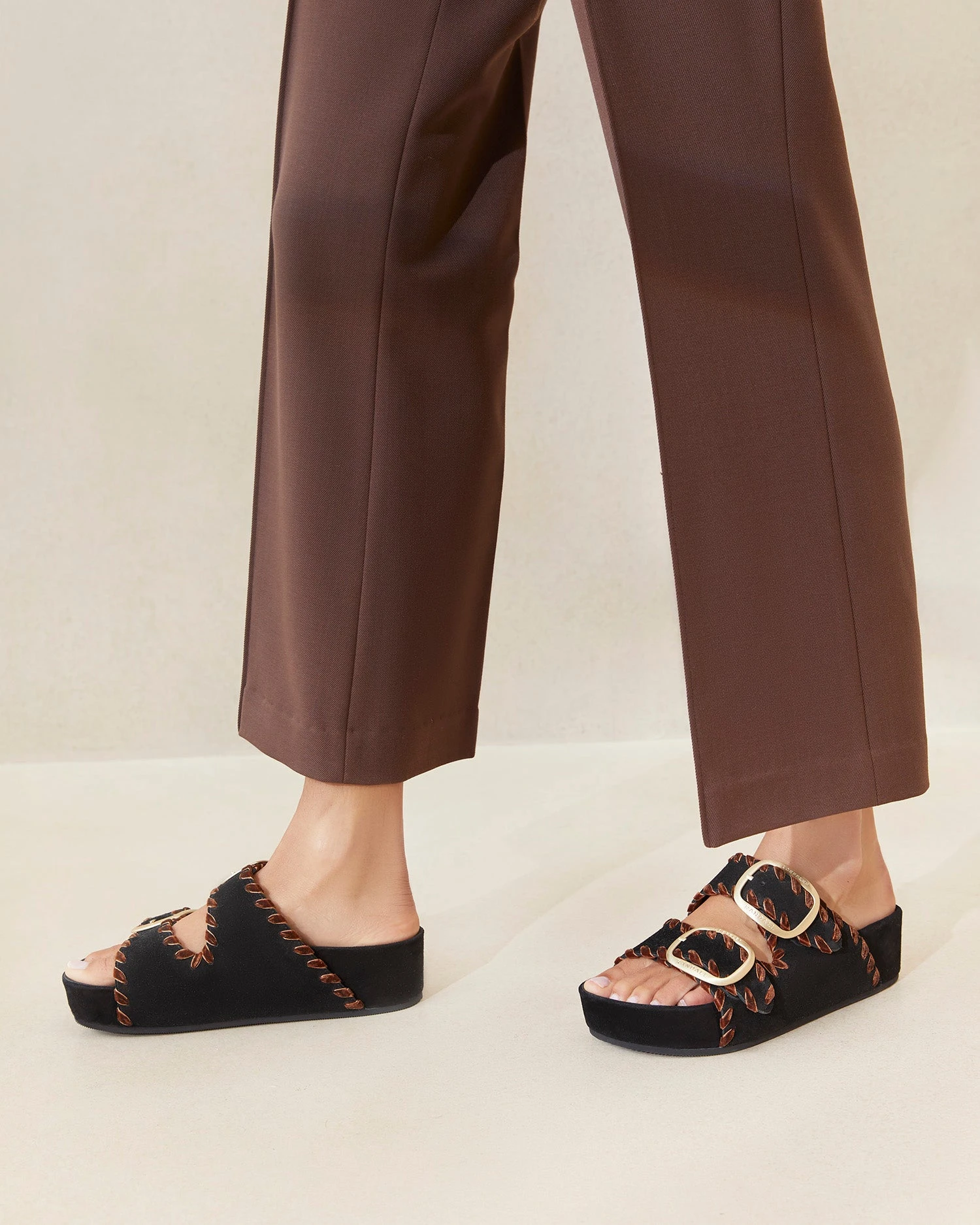 Loeffler Randall Theo Black/Sienna Footbed Sandal 7 Loeffler Randall Theo Black/Sienna Footbed Sandal - Image 5