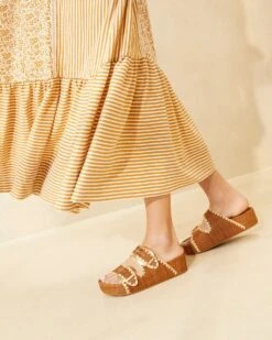 Loeffler Randall Theo Brown/Natural Footbed Sandal -Loeffler Randall THEO R BRNAT 020copy