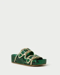 Loeffler Randall Theo Green/Natural Footbed Sandal