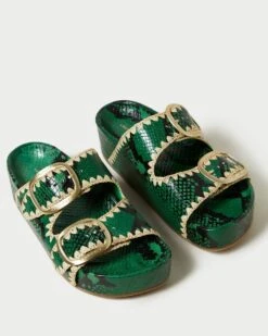 Loeffler Randall Theo Green/Natural Footbed Sandal -Loeffler Randall THEO RL GRENL 3