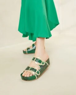 Loeffler Randall Theo Green/Natural Footbed Sandal -Loeffler Randall THEO RL GRENL 3504