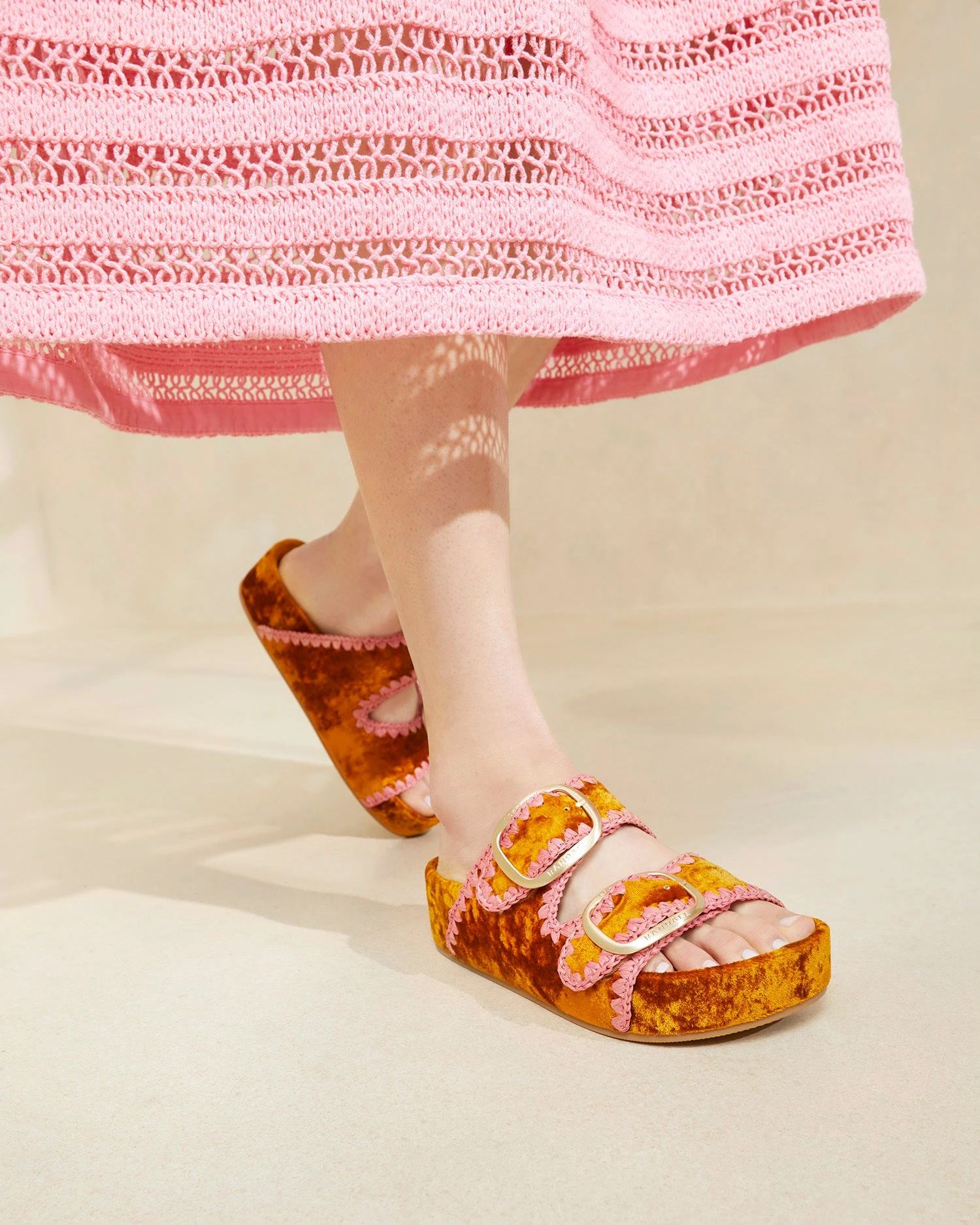 Loeffler Randall Theo Ochre/Blush Footbed Sandal 7 Loeffler Randall Theo Ochre/Blush Footbed Sandal - Image 5