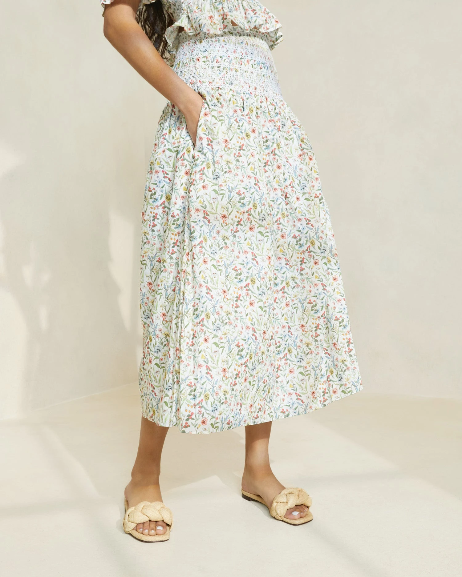 Loeffler Randall Theodora Floral Cinched-Waist Midi Skirt 4 Loeffler Randall Theodora Floral Cinched-Waist Midi Skirt - Image 2