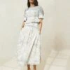 Loeffler Randall Theodora Floral Cinched-Waist Midi Skirt 2 Loeffler Randall Theodora Floral Cinched-Waist Midi Skirt -Loeffler Randall THEODORACINCHEDWAISTMIDISKIRT CCLPM 869