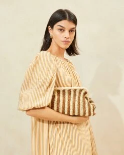 Loeffler Randall Trudie Natural/Brown Frame Clutch