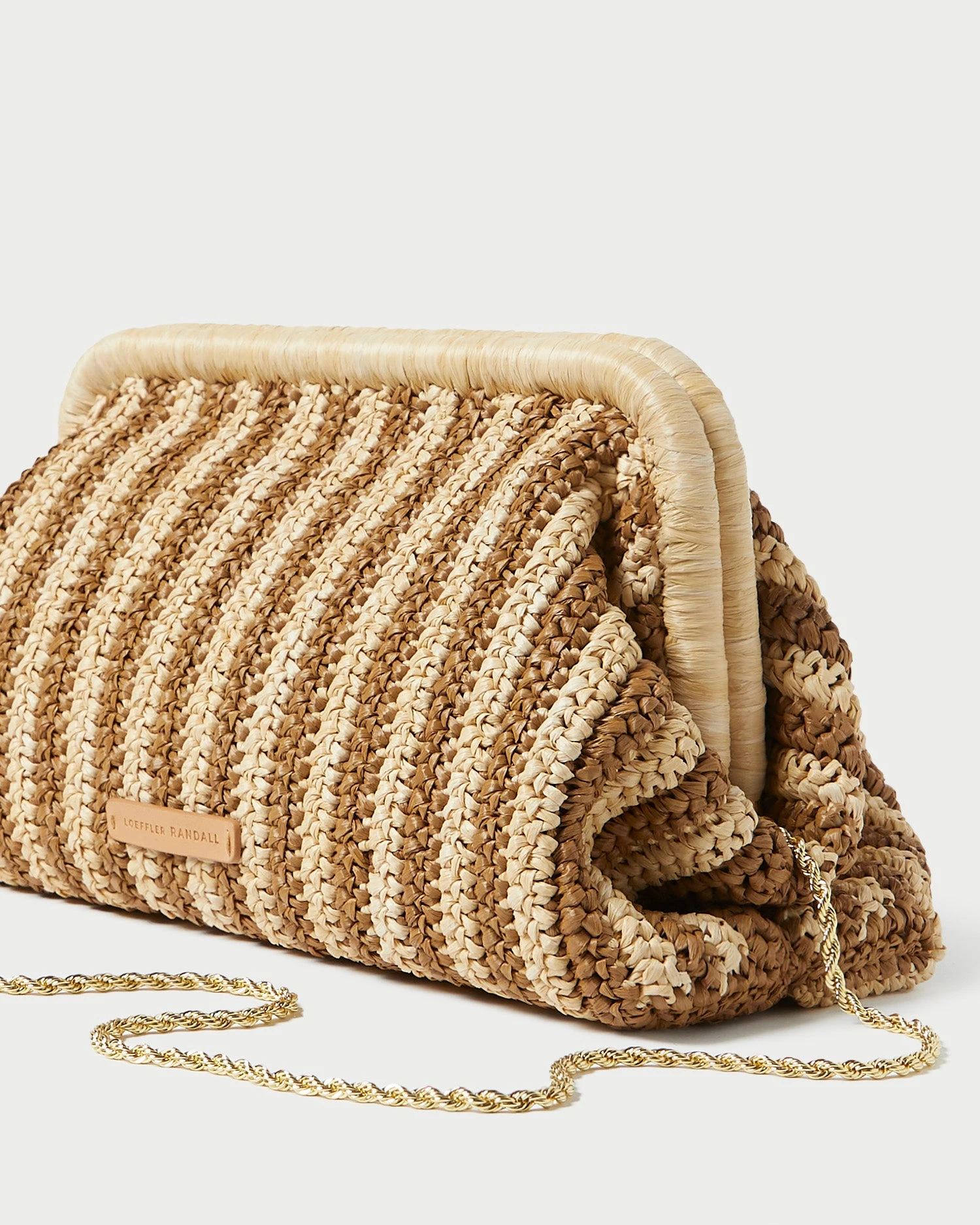Loeffler Randall Trudie Natural/Brown Frame Clutch 5 Loeffler Randall Trudie Natural/Brown Frame Clutch - Image 3
