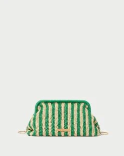 Loeffler Randall Trudie Natural/Green Frame Clutch
