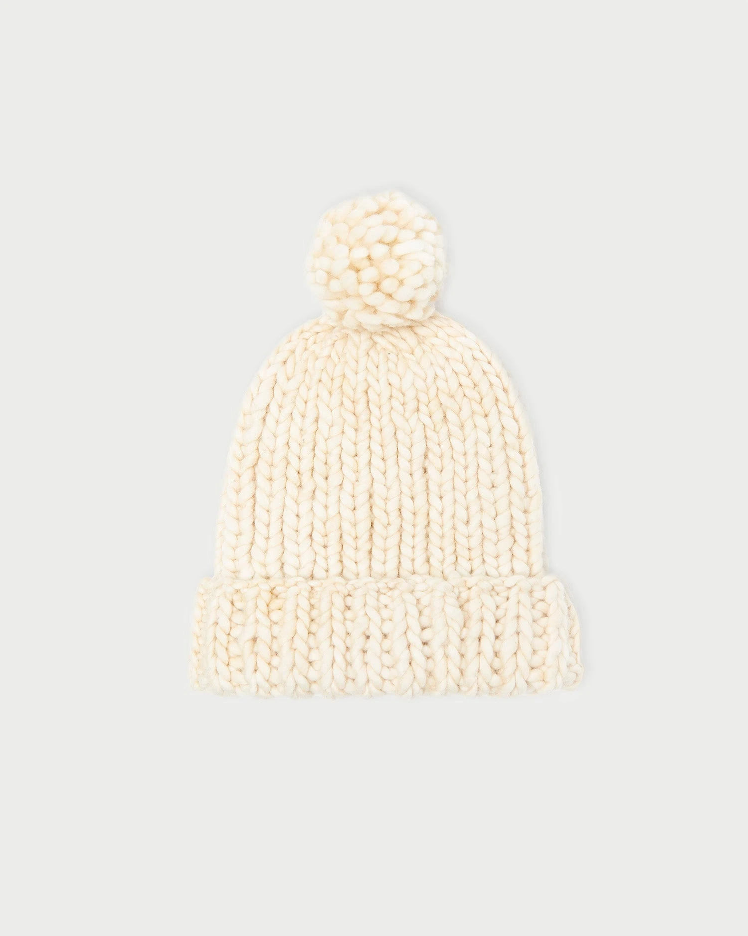 Loeffler Randall Ava Cream Knit Pompom Hat 3 Loeffler Randall Ava Cream Knit Pompom Hat