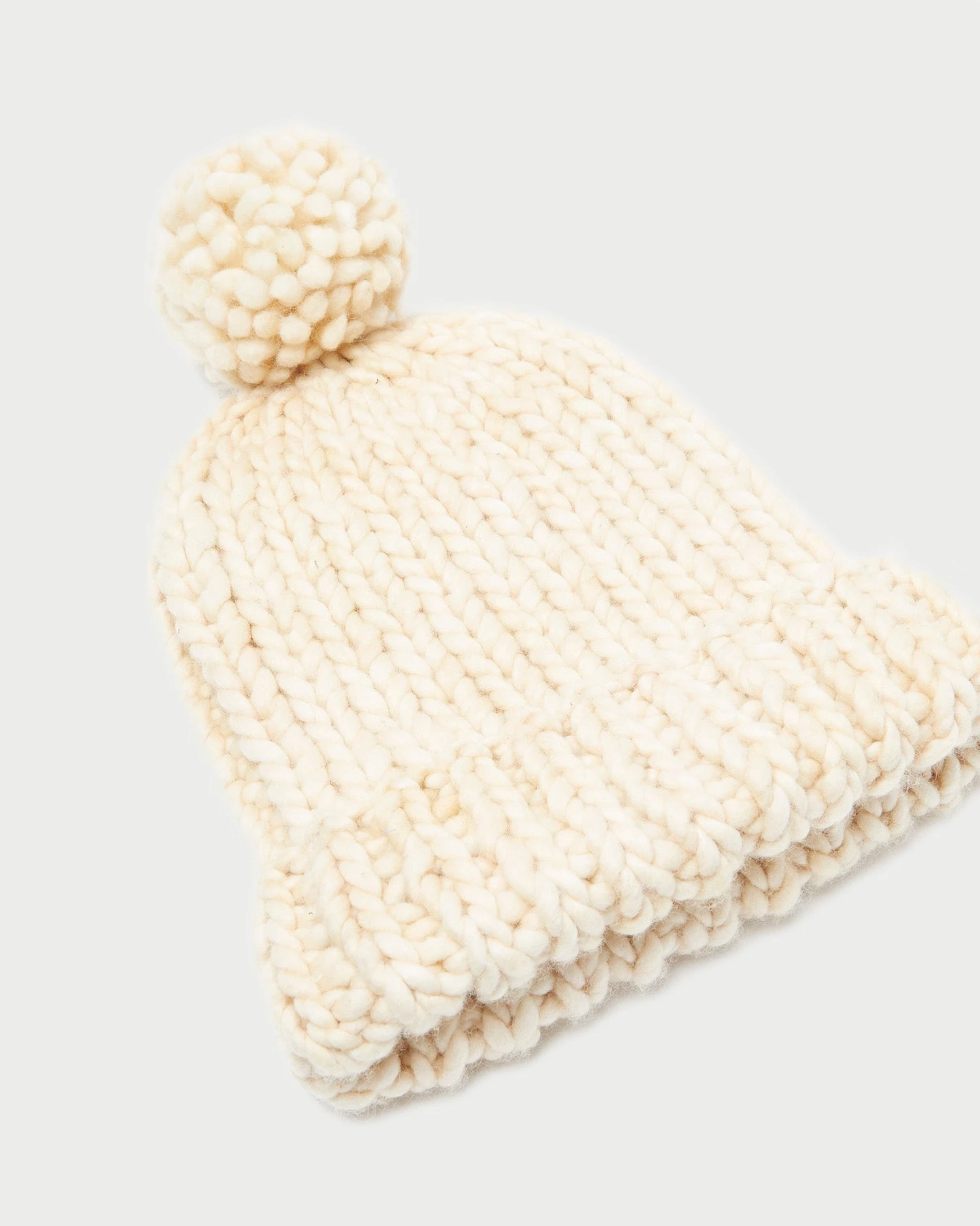 Loeffler Randall Ava Cream Knit Pompom Hat 4 Loeffler Randall Ava Cream Knit Pompom Hat - Image 2