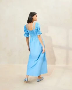 Loeffler Randall Yael Cornflower Gathered-Bodice Dress -Loeffler Randall YAEL CS CRNFL 051copy 13f86baf 84f4 420d 82fd 90c615e99fb8