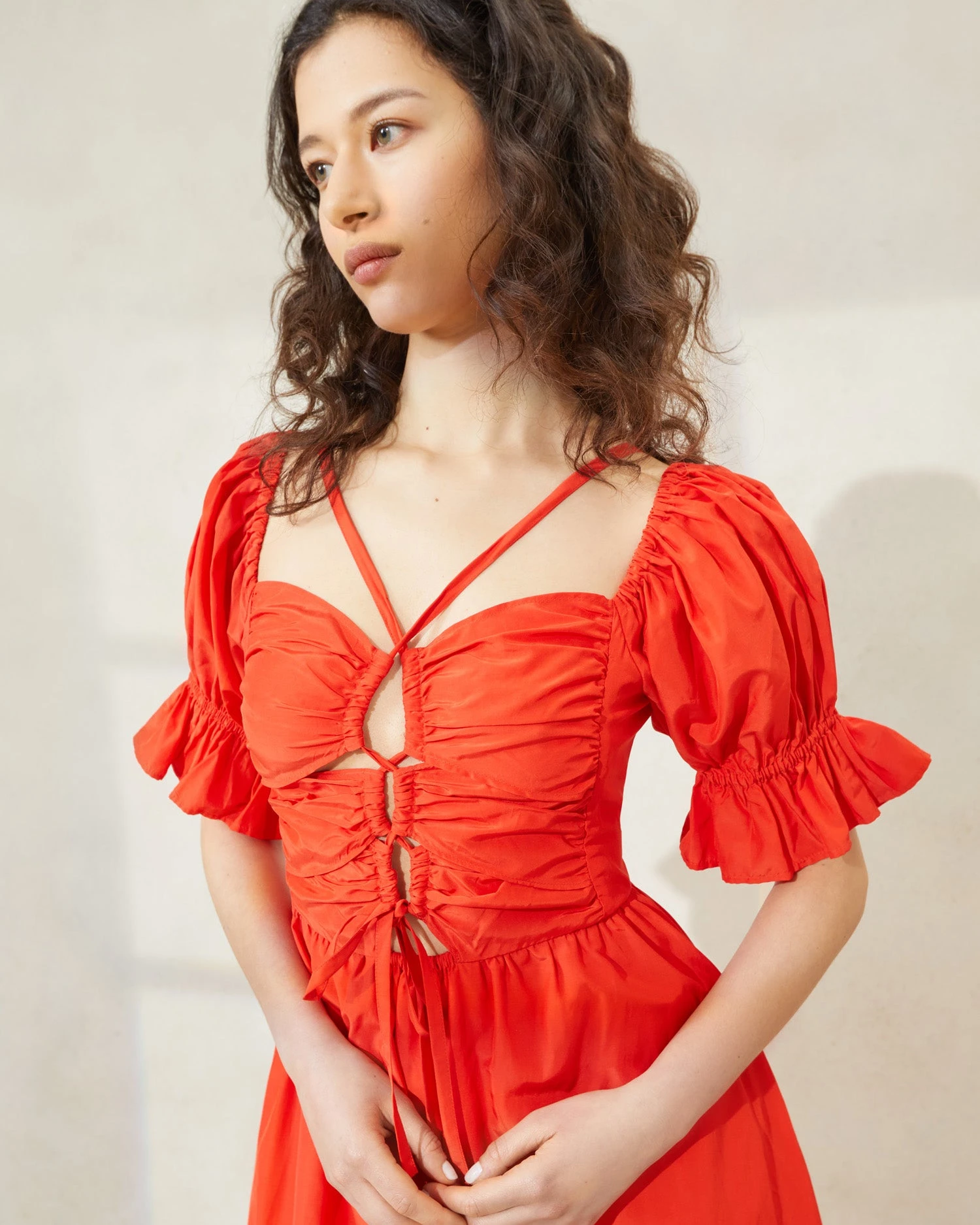 Loeffler Randall Yael Poppy Gathered Bodice Dress 4 Loeffler Randall Yael Poppy Gathered Bodice Dress - Image 2