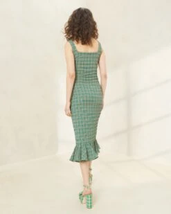 Loeffler Randall Yessica Plaid Ruffle-Hem Tank Dress -Loeffler Randall YESSICA GRBPL 3693copy