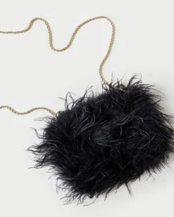 Loeffler Randall Zahara Black Mini Feather Pouch 9 Loeffler Randall Zahara Black Mini Feather Pouch -Loeffler Randall ZAHARA FE BLACK 3