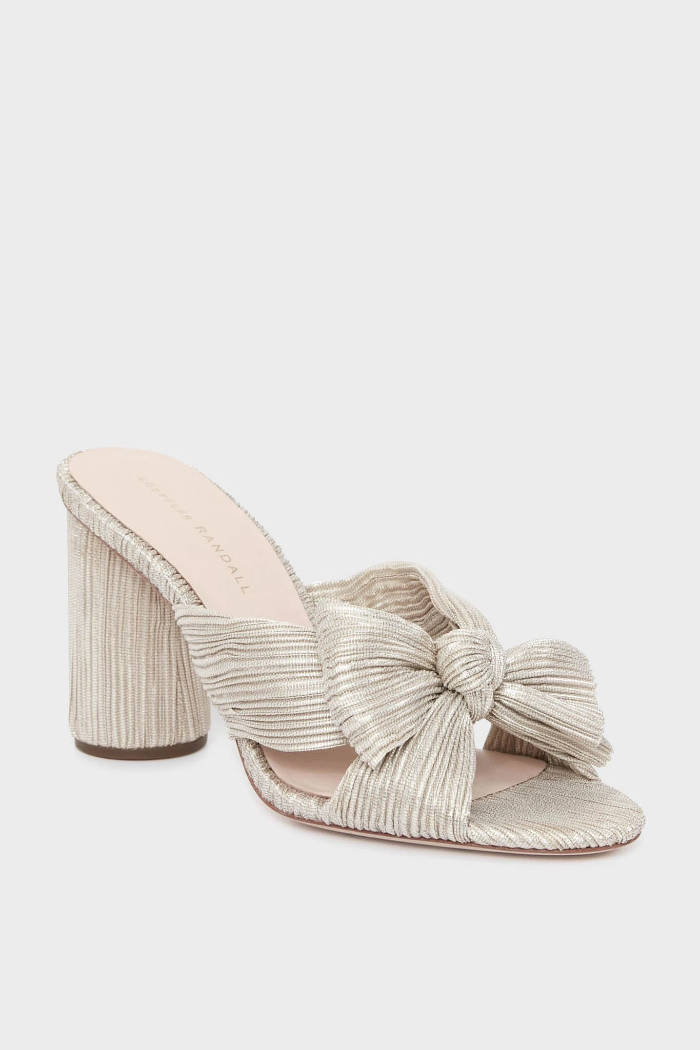 Loeffler Randall Platinum Lame Penny Knot Mules 3 Loeffler Randall Platinum Lame Penny Knot Mules