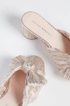 Loeffler Randall Champagne Shimmer Lame Emilia Pleated Knot Mules 9 Loeffler Randall Champagne Shimmer Lame Emilia Pleated Knot Mules -Loeffler Randall rsVw1kJqHBI2LN0mLjnI0mzjBg1H2MOR 1