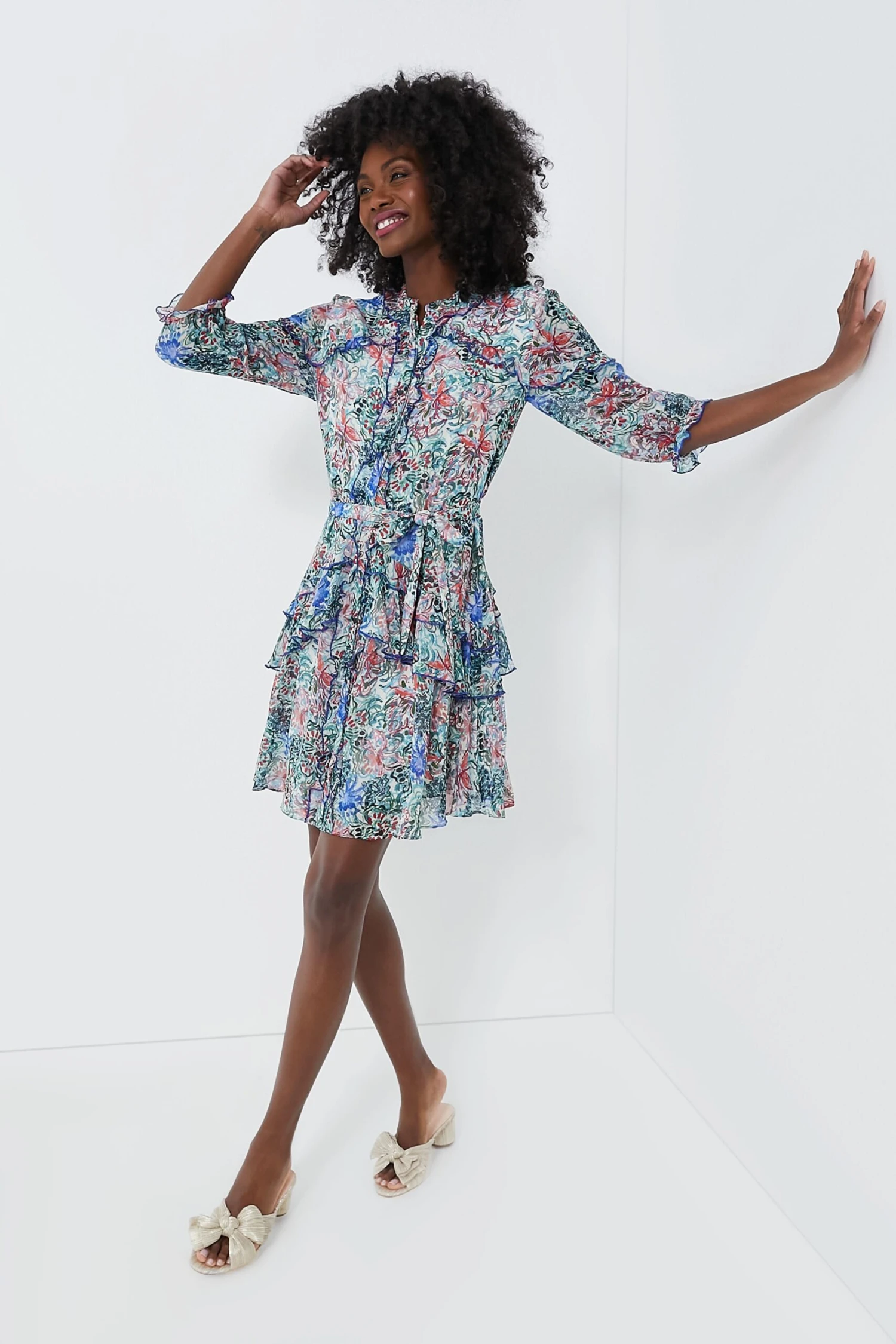 Loeffler Randall Exclusive Platinum Emilia Pleated Knot Mules 5 Loeffler Randall Exclusive Platinum Emilia Pleated Knot Mules - Image 3